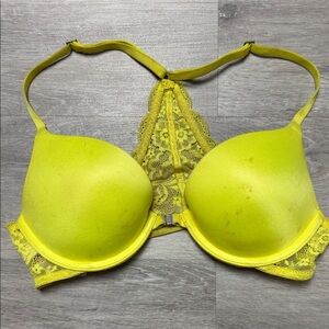 PINK Victoria's Secret Bright Yellow Lace Bra